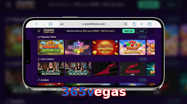 Main screen of 365Vegas ios page for PK players